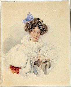 Portræt af Catherine Bakunin (1795-1869) - Arbejde af Karl Pavlovich Briullov (Briullov) (1799-1852), før 1832, akvarel på pap - Portræt af Yekaterina Pavlovna Bakunina (1795-1869) - Akvarel på pap af Alexander Pavlovich (Alexander Pavlovich) 179