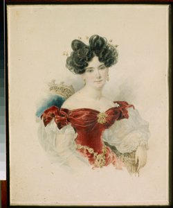 Portræt af prinsesse Natalia Viktorovna Kotchoubei (1800-1854) - Akvarel på papir af Alexander Briullov (Alexander Briullov) (1798-1877)