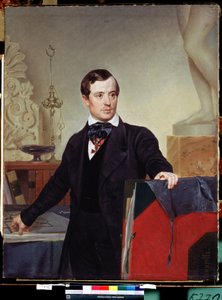 ""Portræt af maleren og arkitekten Alexander Briullov (Alexander Brioullov) (1798-1877)"" Maleri af Karl Briullov (Brioullov) (1799-1852) Statens Russiske Museum Sankt Petersborg