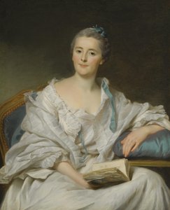Portræt af Marie-Françoise Julie Constance Filleul, Marquise de Marigny med en bog