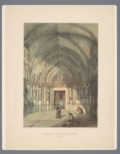 Bergportaal van Sint-Servaasbasiliek te Maastricht Veranda til St Servais-kirken, i Maestricht (titel på objekt) Antikke arkitekturmonumenter fra det ellevte århundrede til det trettende århundrede i Limburg (serietitel) af Alexander Schaepkens