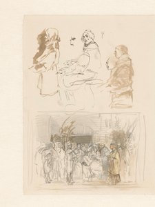 Nogle figurer og et begravelsesoptog af Alexander Schaepkens