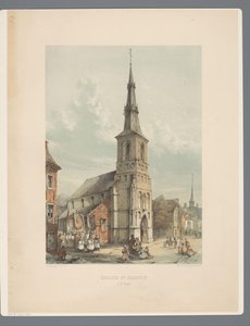 Sint-Maartenkerk og Sint-Truiden St. Martins Kirke i St. Trond (titel på objekt) Gamle arkitekturmonumenter fra det ellevte århundrede til det trettende århundrede i Limburgs (serietitel) af Alexander Schaepkens