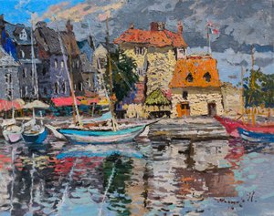 Den farverige havn i Honfleur af Alexander Shandor