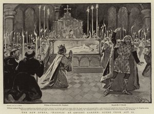 Den nye opera, Harold, i Convent Garden, scene fra 2. akt af Alexander Stuart Boyd