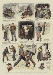 Historien om Homesh og Hamish, en advarsel til ægtemænd og hustruer (chromolitho)