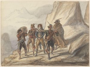 Et røveri i et bjerglandskab