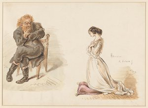 Figurstudier af en mand og en ung pige