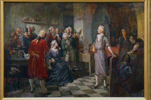 Kejserinde Elizabeth af Rusland besøger M.Lomonosov