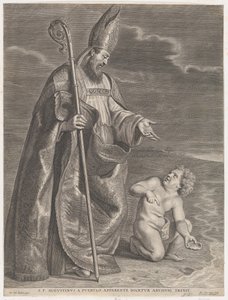 Saint Augustine, viser sig for et barn på en strand, ca. 1662-95., ca. 1662-95. af Alexander Voet