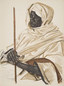 Sigt Gabo, Sultan af Birao, fra Drawings and Paintings of Africa, henrettet under Citroen Centre Afrique-ekspeditionen, anden Haardt Audouin-Dubreuil-mission, pub. Paris, 1927 af Alexander Yakovlev