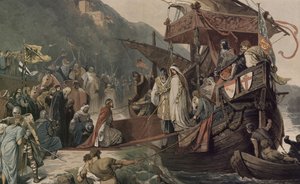Kejser Frederik II modtager i Stolzenfels sin brud Isabella af Alexander Zick