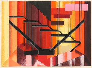 Naturskønt design fra porteføljen Décors de Théâtre, 1930. af Alexandra Alexandrowna Exter