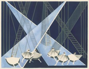 Scenisk design fra porteføljen Décors de Théâtre, 1930. af Alexandra Alexandrowna Exter