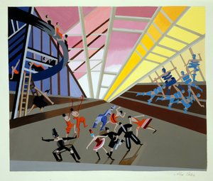 Scenografi til en ballet, illustration fra 