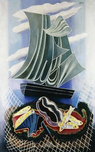 Båden; Le Bateau, ca. 1936 (olie på lærred) af Alexandra Alexandrowna Exter