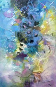 Drømmende pastelfarvede blomster