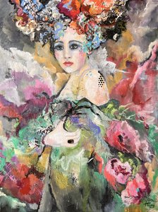 Et æterisk blomsterportræt af Alexandra Higgins