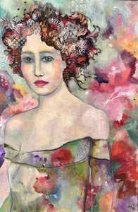 Fredfyldt blomsterportræt af Alexandra Higgins