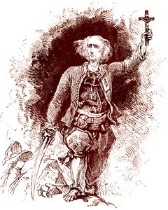 En Chouan præst. Royalistisk opstand i Bretagne. Slutningen af det 19. århundrede (gravering) af Alexandre (1850 1888) Ferdinandus