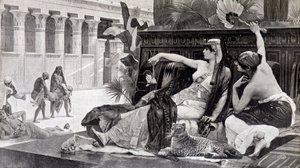Cleopatra prøver gift på sine undersåtter - af Cabanel