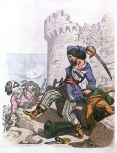 Grammont, fransk pirat, ca. 1850 (gravering) af Alexandre (after) Debelle