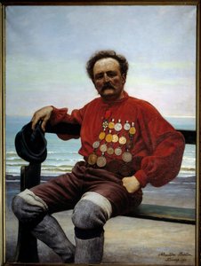 Portræt af redningsmanden Onesime Frebourg (1853-1923) Maleri af Alexander Bertin (? -1930) 1901 Fecamp, Newfoundland Museum af Alexandre Bertin