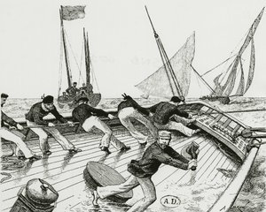 Sejlløb: Le turn du Bateau-Buoée - tegning af A. Brun, Bibl. af Arts deco. af Alexandre Brun