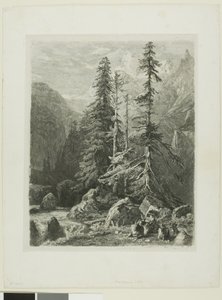 Alpint landskab af Alexandre Calame
