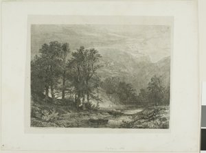 Alpint landskab af Alexandre Calame