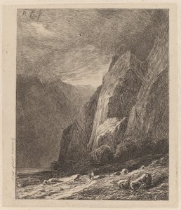 Klipper i en storm af Alexandre Calame