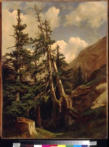 Graner i bjergene ved Calame, Alexandre (1810-1864). Olie på lærred, Mål: 68,5x53. State A. Pushkin Museum of Fine Arts, Moskva af Alexandre Calame