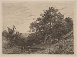 Hjord i en bæk af Alexandre Calame