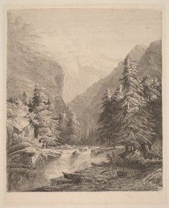 Bjergvandfald af Alexandre Calame