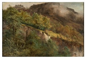 Bjerglandskab i Valais af Alexandre Calame