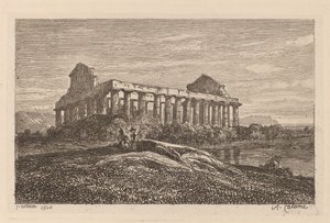 Ruiner ved Paestum af Alexandre Calame