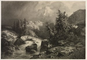 Storm i Alperne af Alexandre Calame