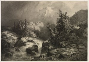 Storm i Alperne. af Alexandre Calame