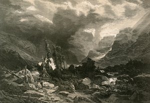 Storm i Haslithal, Berner Oberland af Alexandre Calame