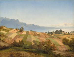 schweizisk landskab, ca. 1830. af Alexandre Calame