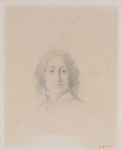 Portræt af George Sand. af Alexandre Damien Manceau
