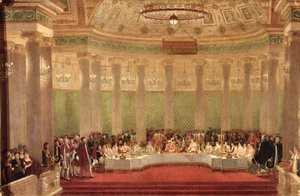 Bryllupsbanketten for Napoleon Bonaparte (1769-1821) og Marie-Louise de Habsbourg-Lorraine (1791-1847) 1810 af Alexandre Dufay