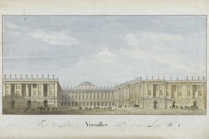 Facadeprojekt til slottet i Versailles på indgangssiden, 1811-1813. af Alexandre Dufour
