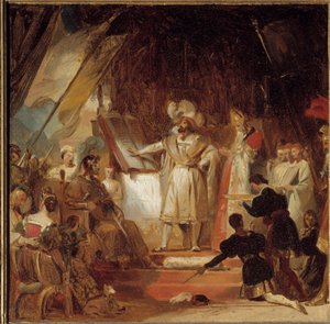 Francois I våbenridder af Bayard (1500-tallet). Den 20. januar 1515 udnævnte Francois I Bayard til generalløjtnant i Dauphiné. På Marignan, på sejrsaftenen, ønskede Francois I at tage "ridderordenen fra hans hånd". Således er den næste m af Alexandre Evariste Fragonard