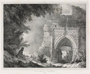 Maleriske og romantiske rejser i det gamle Frankrig: Ruinerne af den hvide dronnings palads, 1824.