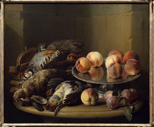 Stilleben, spil og nåle maleri af Francois Desportes (1661-1743) Paris fra det 18. århundrede, dekorativ kunst af Alexandre Francois Desportes