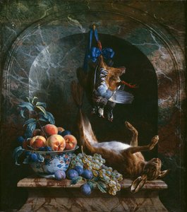 Stilleben med dødt spil i en marmorniche, 1706 af Alexandre Francois Desportes