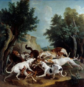 Ulvejagt-maleri af Francois Desportes (1661-1743) 1725 søn. 3,36x3,32 m rensdyr, Musee des Beaux Arts af Alexandre Francois Desportes