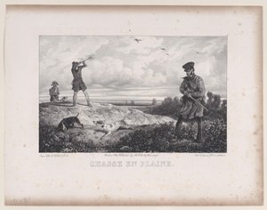 Jagt i marken, fra serien Jagtscener, 1829. af Alexandre Gabriel Decamps
