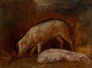 Studie af svin, 185060. af Alexandre Gabriel Decamps